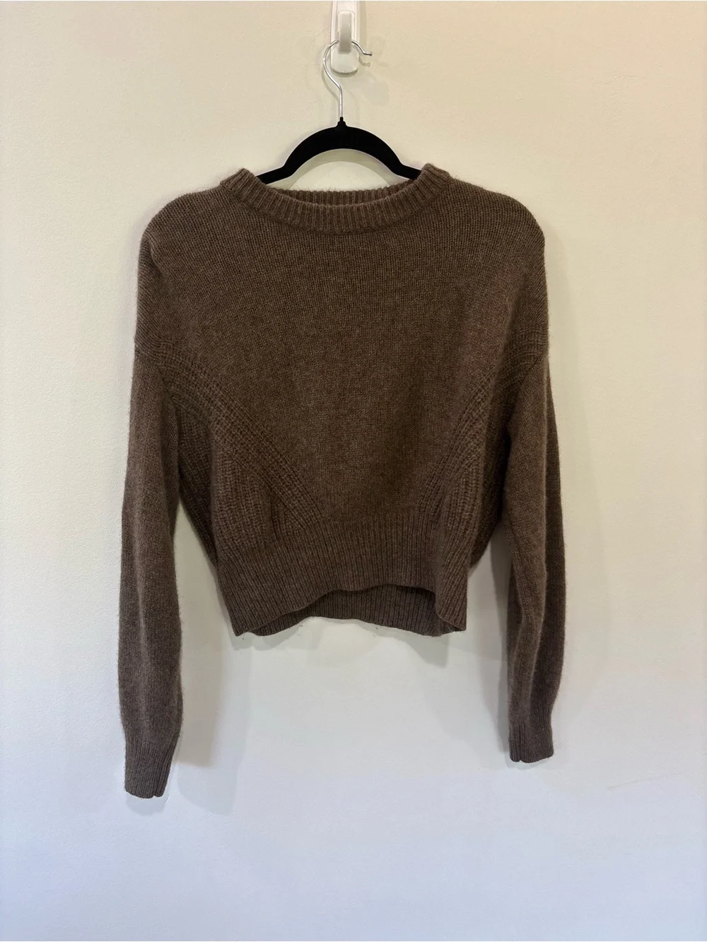 Quince 100% Yak Wool Pointelle Detail Relaxed Crewneck Sweater - Picture 3 of 5